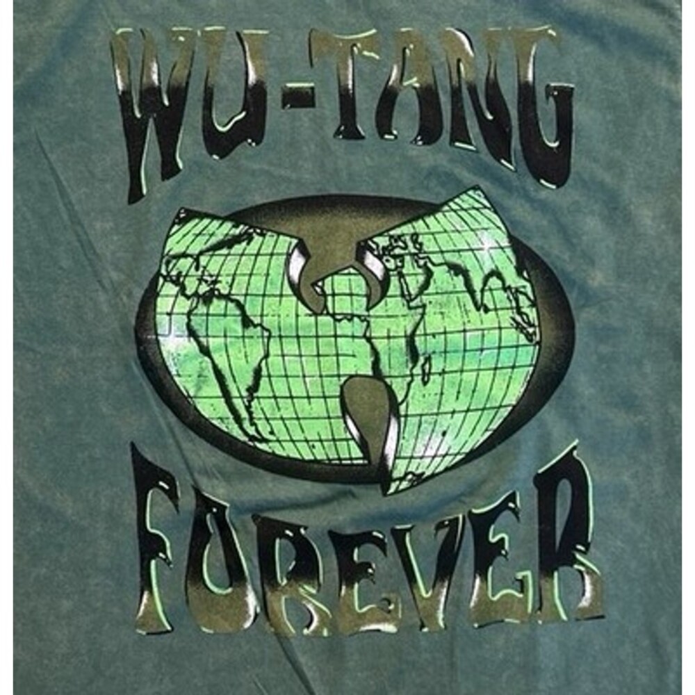 Wu-Tang Clan Forever Stonewash T-Shirt Adult L Short Sleeve Green Hip-Hop Y2K